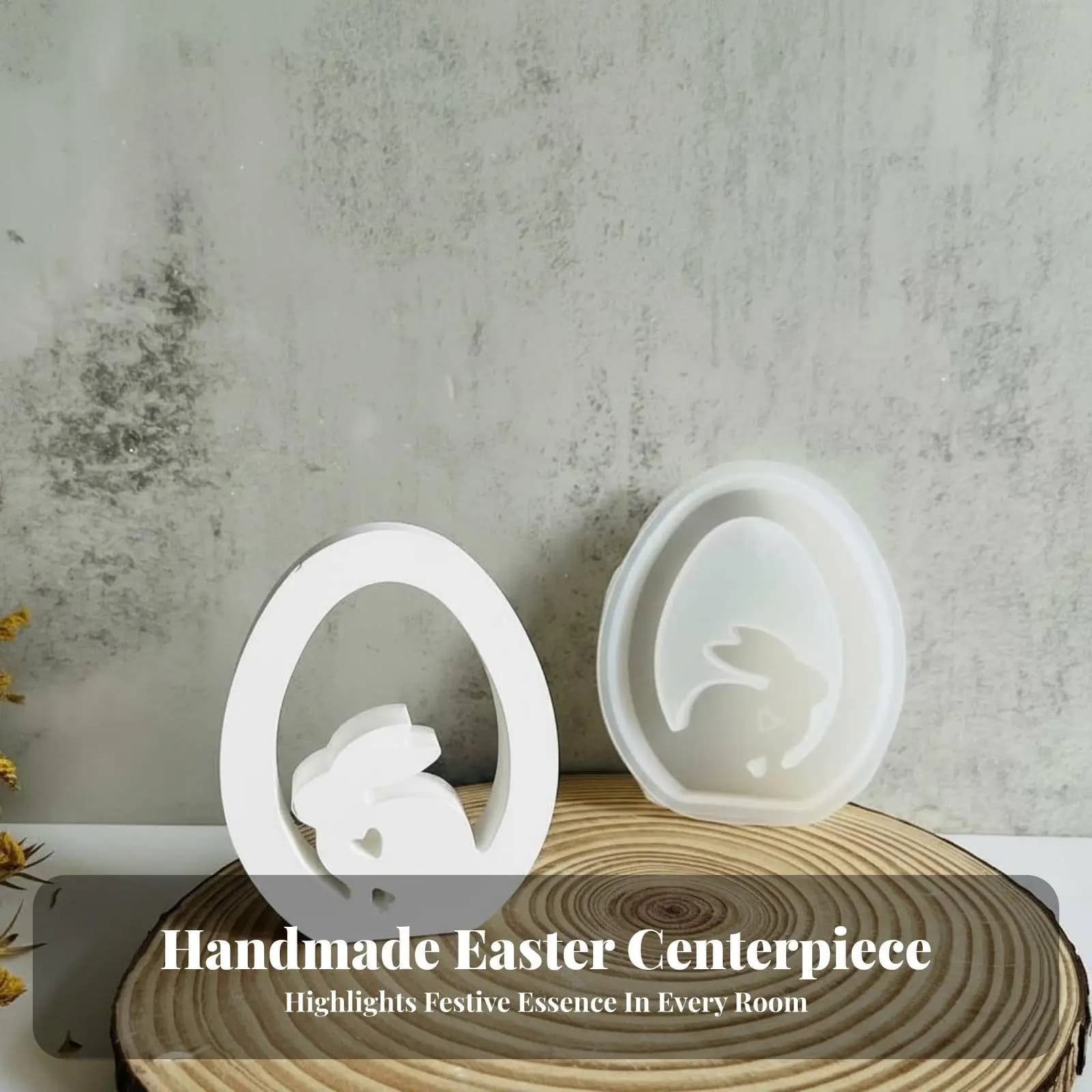 Easter Bunny Silicone Mold Egg Frame Design for Epoxy Resin Candle Making Supplies