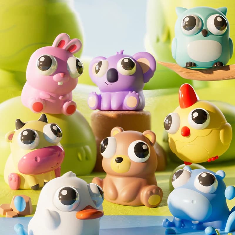 Pop Eye Squeeze Animale del fumetto Giocattoli sensoriali Divertimento Novetly Agitarsi Sollievo dallo stress Ansia Bulbo oculare che rimbalza Giocattolo Regali per bambini Adulti