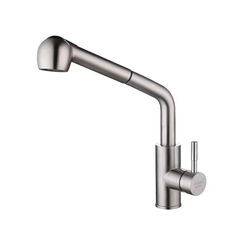 Rubinetto per lavello da cucina estraibile nero Spruzzatore a flusso a due modelli Miscelatore per acqua calda fredda in acciaio inossidabile Montaggio su piano
