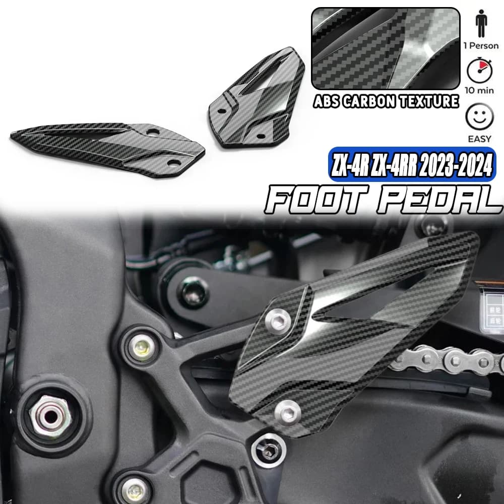 ZX-4R Pedane Poggiapiedi Peg Protector Per Kawasaki ZX-4R 2023-2024 ZX-4RR ZX4R ZX4RR 2023-2024 Guard Piastre Poggiapiedi