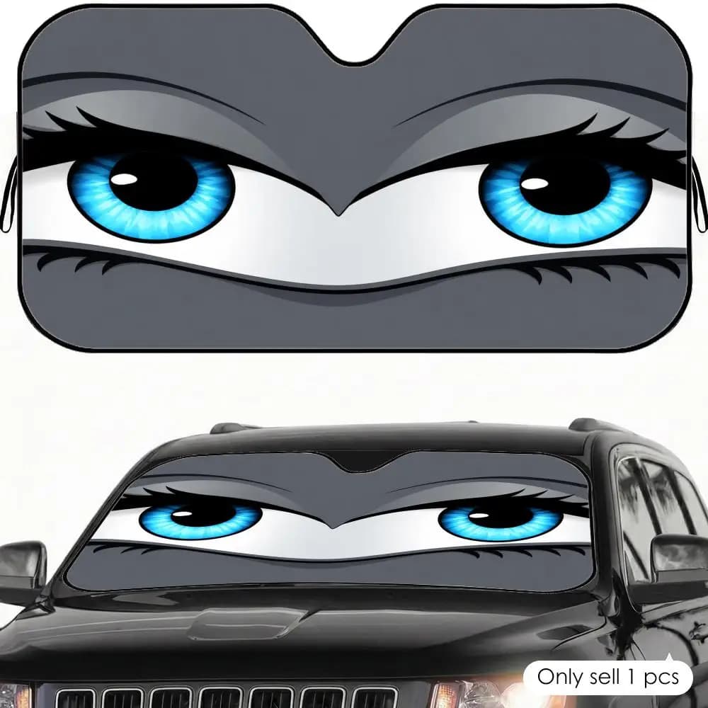 Parasole per Auto Enchanting Eyes, Pieghevole per Parabrezza Anteriore, Copertura Riutilizzabile in Alluminio con Isolamento Termico UV