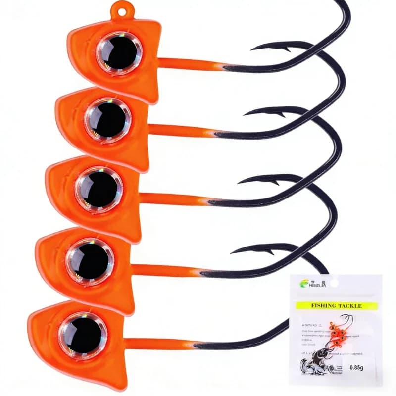 Set di Esche Morbide TTail con Testa Piombata ad Alta Simulazione, 5 Esche di Piccole Dimensioni per Pesce Mandarino e Topmouth Culter