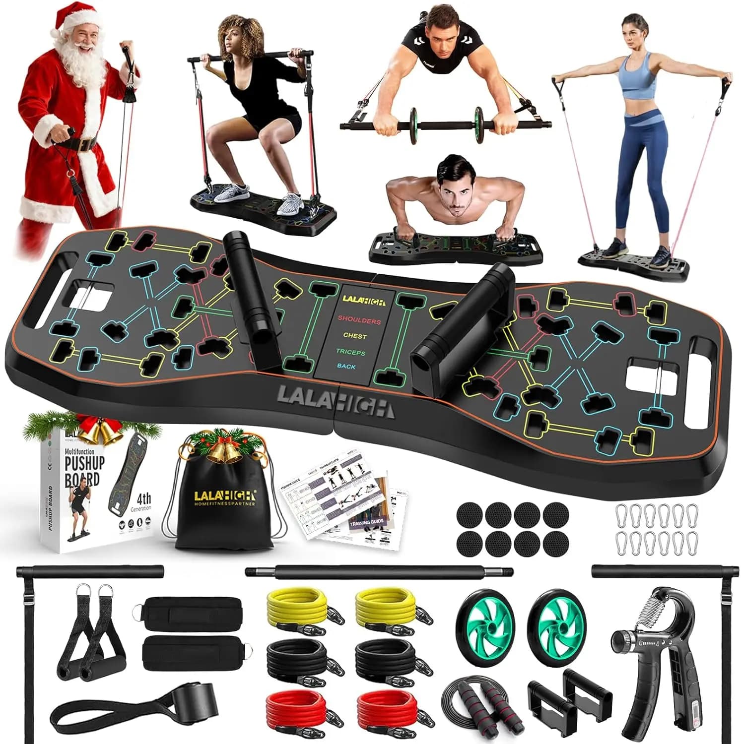 Foldable domestic gym 36 in 1 with rollers and abdominal bands, portable workout table for all body for men and women, Christmas gift