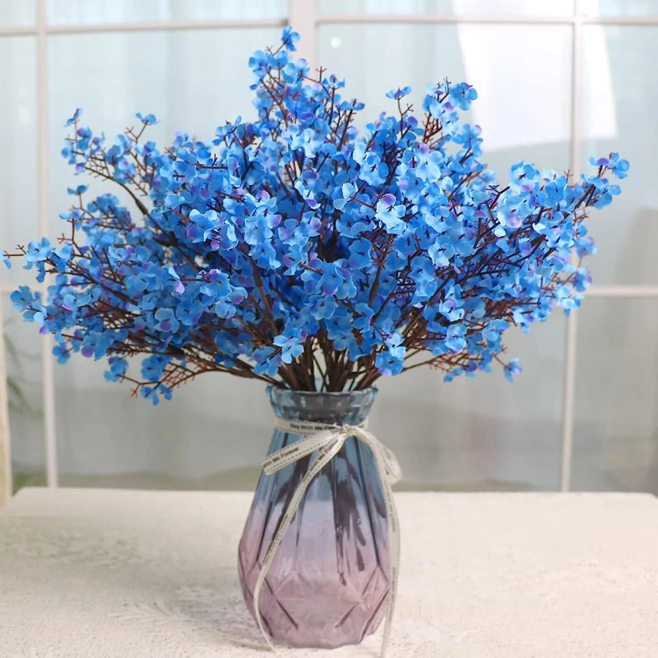 10Pcs Artificial Flowers Silk Gypsophila Small Bunches 5 Forks Home Room Table Decoration Fake Plants Vase Wedding Outdoor Diy