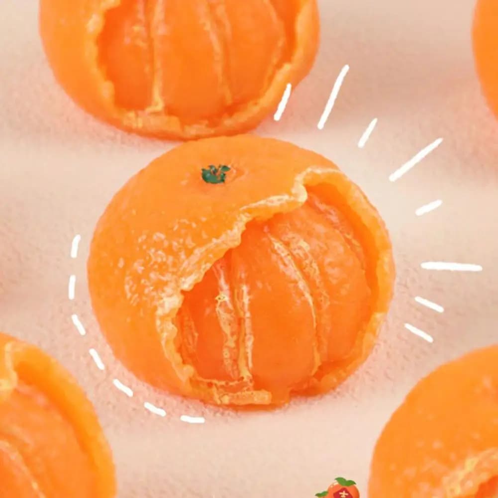 Giocattolo Morbido a Forma di Arancia Sbucciata, Antistress Realistico a Forma di Frutta, Giocattolo Morbido in TPR per Bambini e Adulti