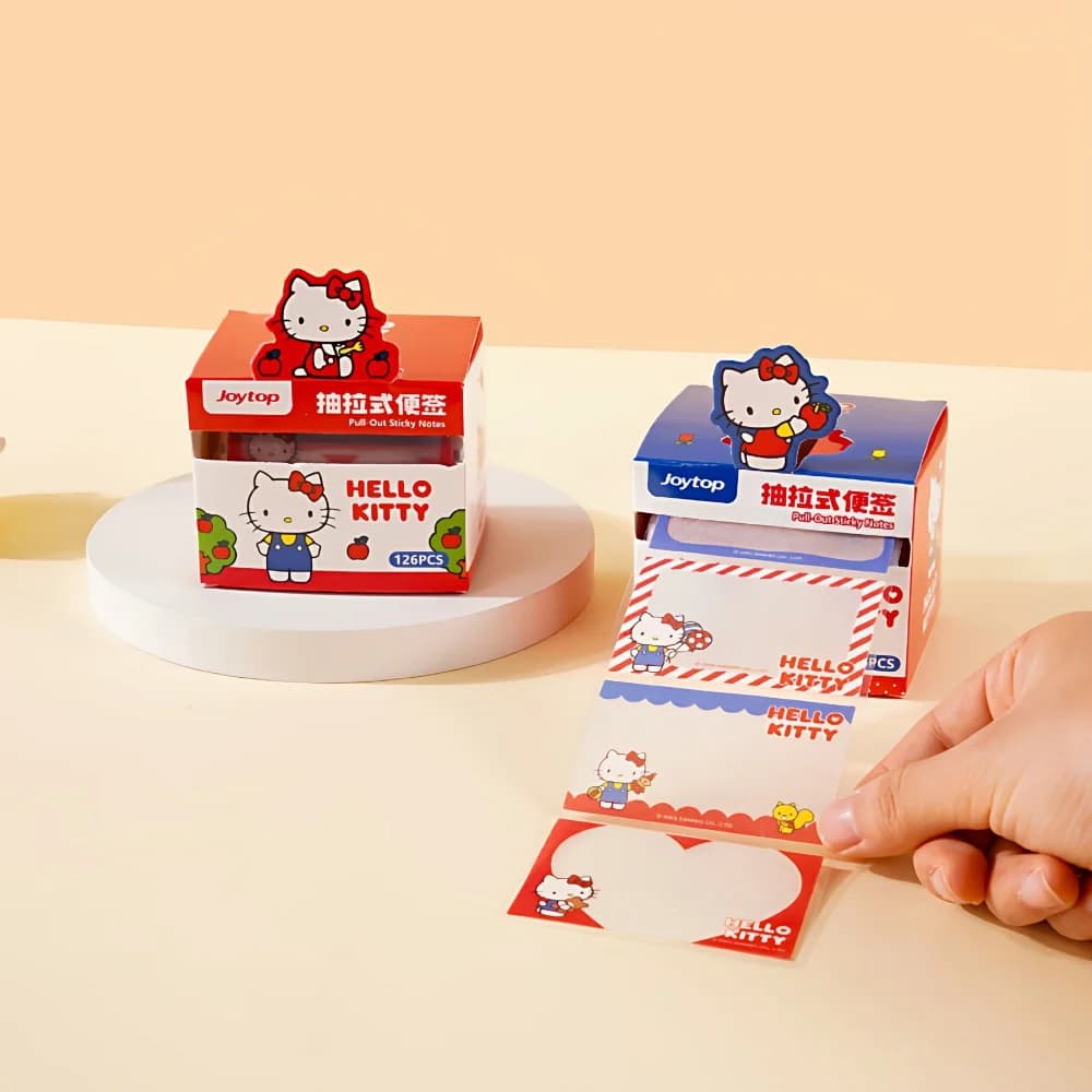Autentico Blocco Note Adesivo Estraibile Kawaii Sanrio Hello Kitty, Pratico Quaderno per Studenti, Cancelleria per Ufficio, Regalo per Ragazze