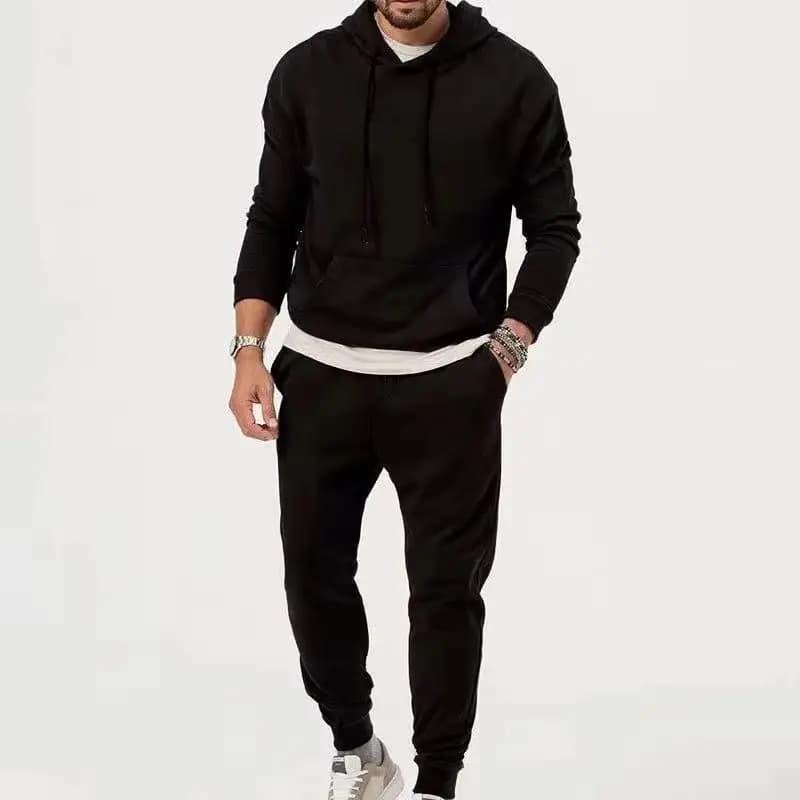 Nuovi uomini donne tuta con cappuccio casual tinta unita pullover spesso e pantaloni lunghi set da 2 pezzi uomo autunno pile jogger tuta sportiva