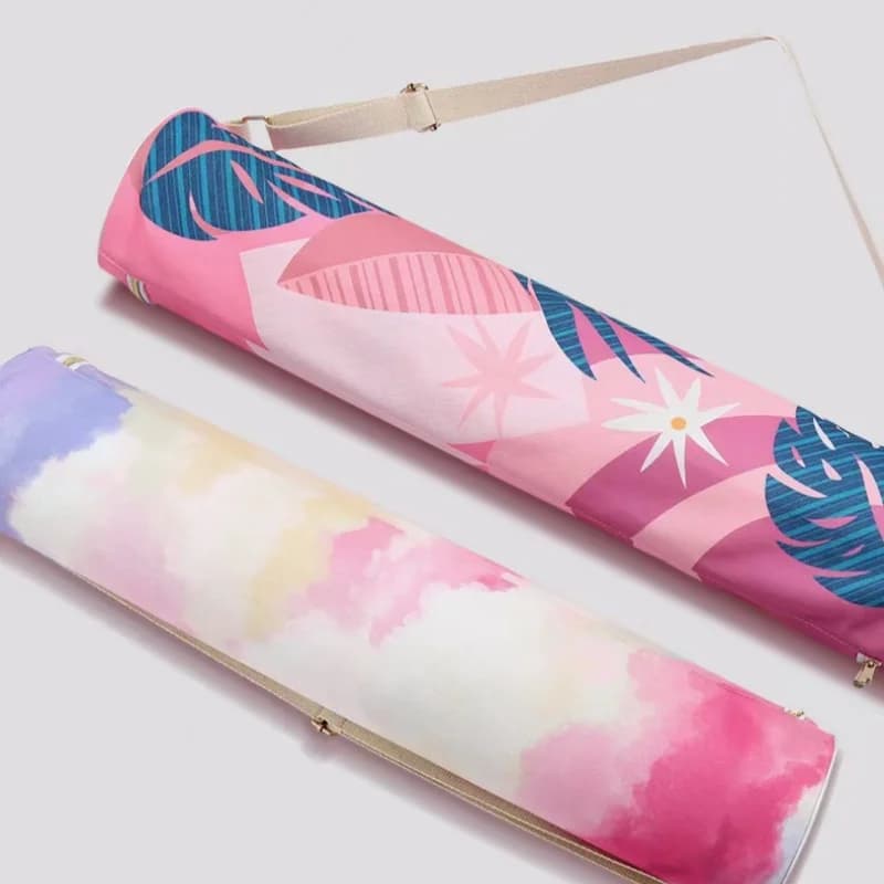 Yoga bag, fashionable backpack in light canvas for transporting fitness and yoga mats, with zipper closure, only bag