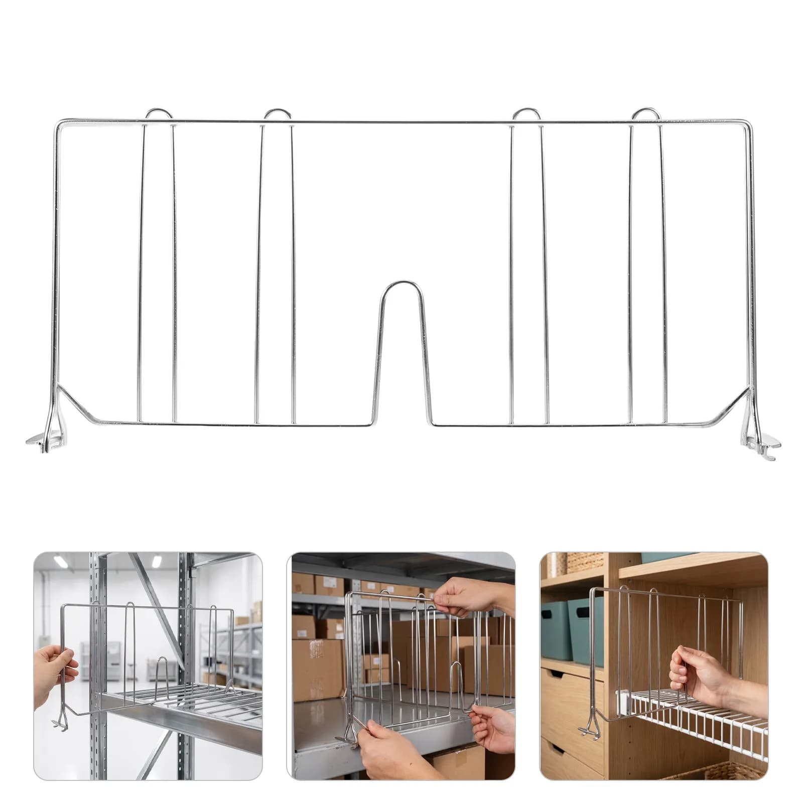 Aluminum Vertical Shelf Dividers for Metal Shelves 18x9 Adjustable Wire Rack Organizer for Pantry Closet Retail