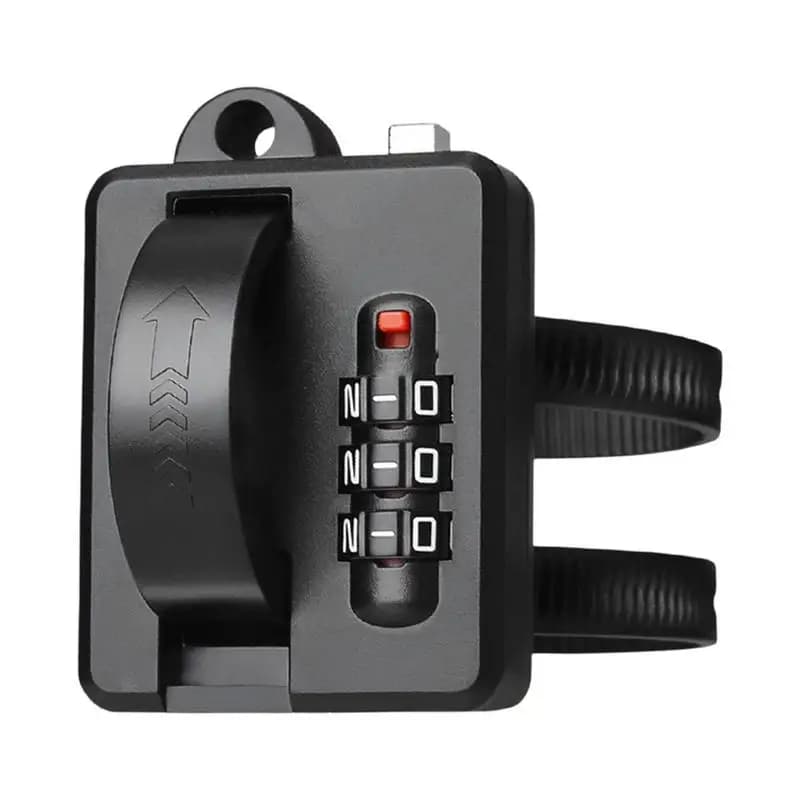 Bicycle Helmet Lock Chain 3 Digit Password Combination Portable Bike Lock for Motorcycle Universal Waterproof Safety Bag