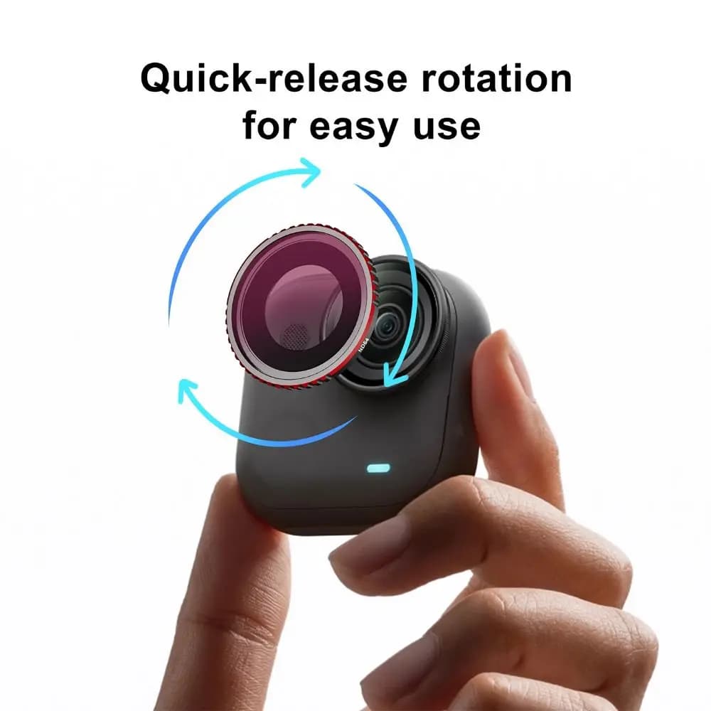 Set di Filtri per Obiettivo a Sgancio Rapido CPL UV ND32 ND64, Filtri per Action Camera in Vetro Ottico Antigraffio per Insta360 Go Ultra