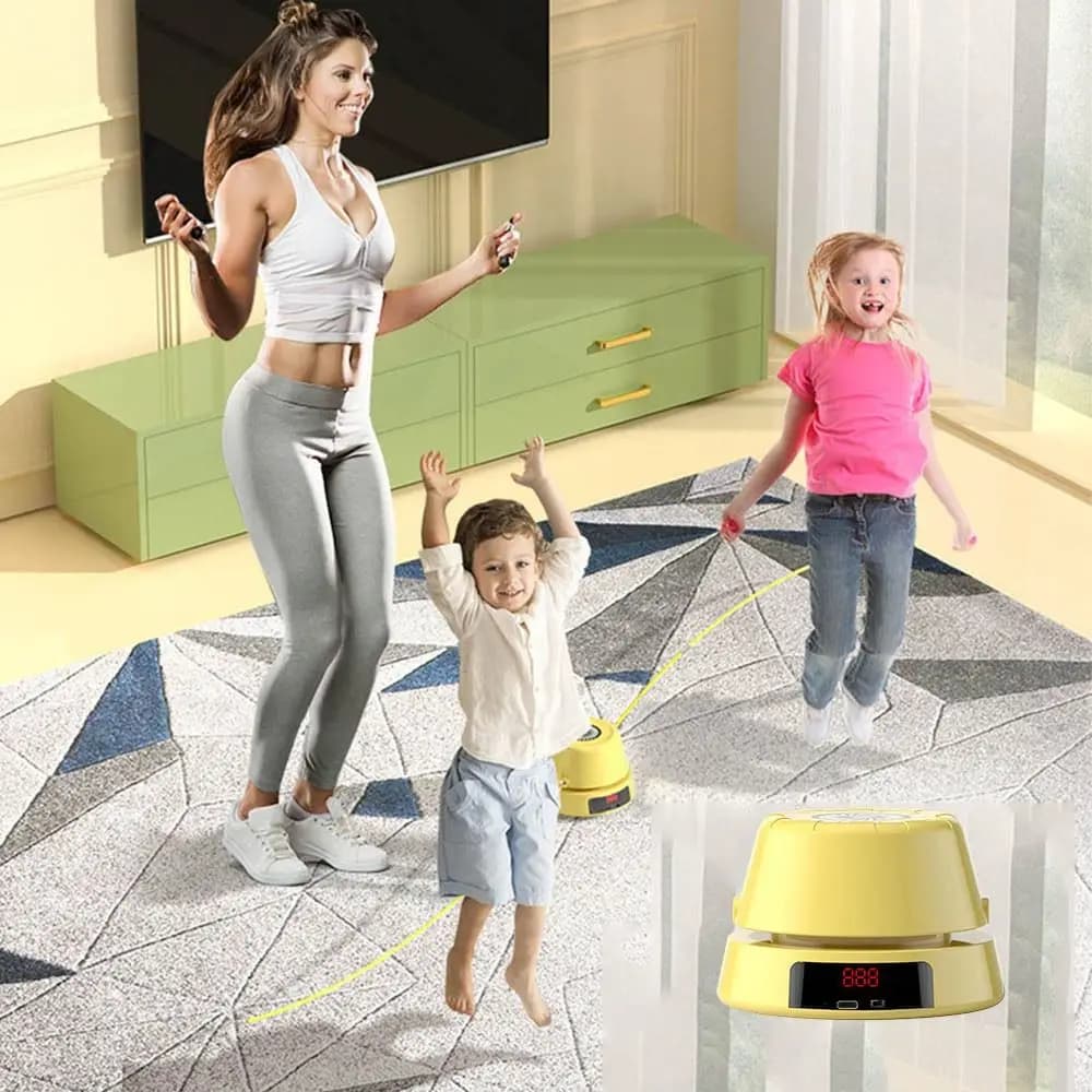 Digital Counter Electric Rope Skipping Machine Remote Control Adjustable Speed Automatic Jump Rope Training USB Charging