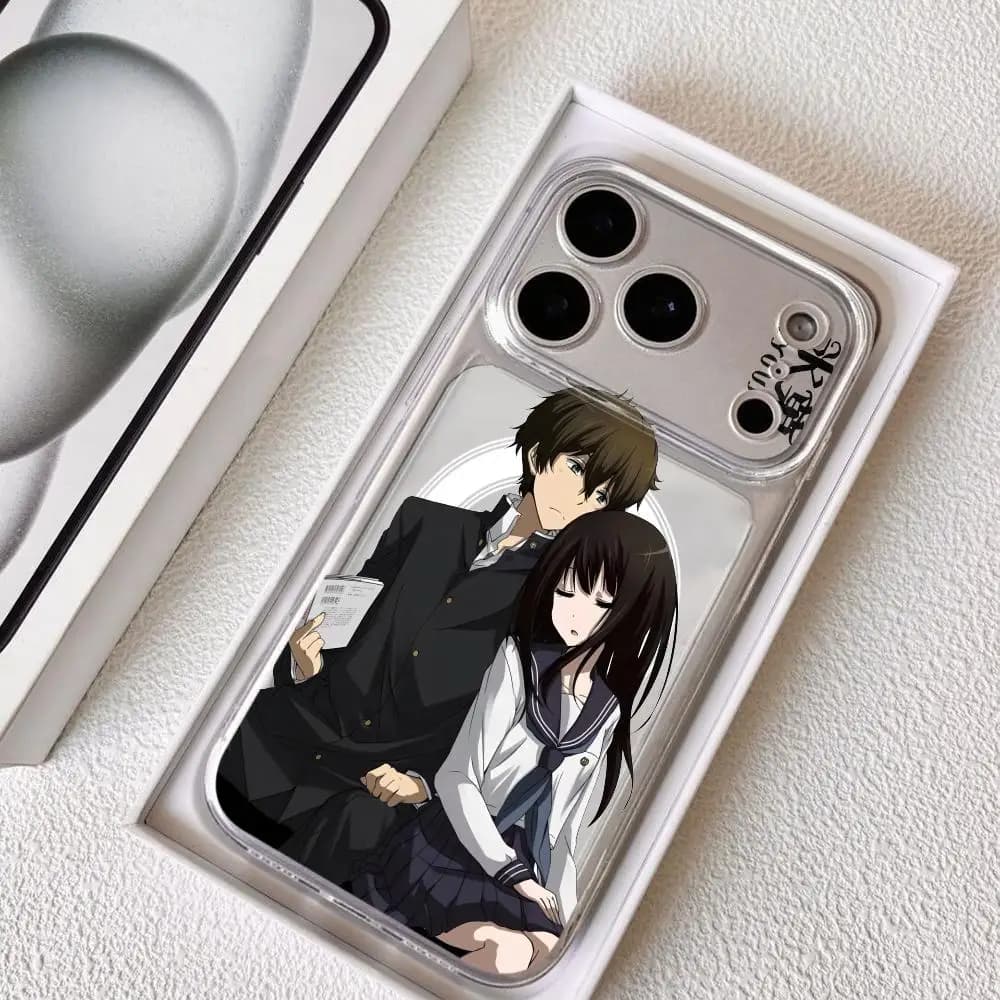 Custodia Magnetica Trasparente Anime Hyouka per iPhone 17-12 Pro Max Plus, Cover Sottile Trasparente con Ricarica