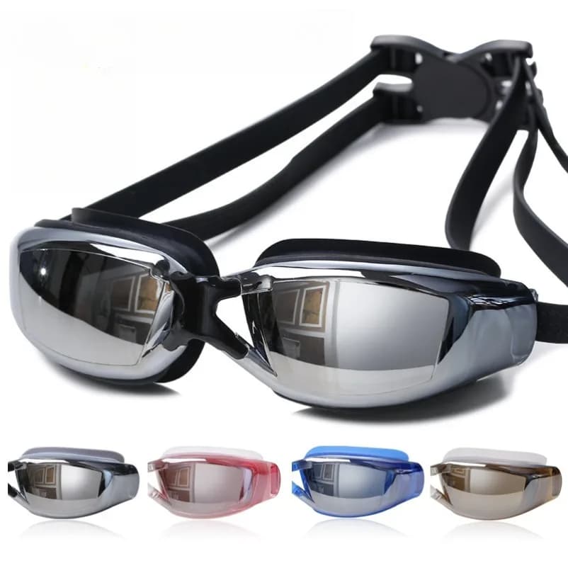 Swimming goggles large frame electroplated swimming glasses flat light waterproof anti-fog high definition adult