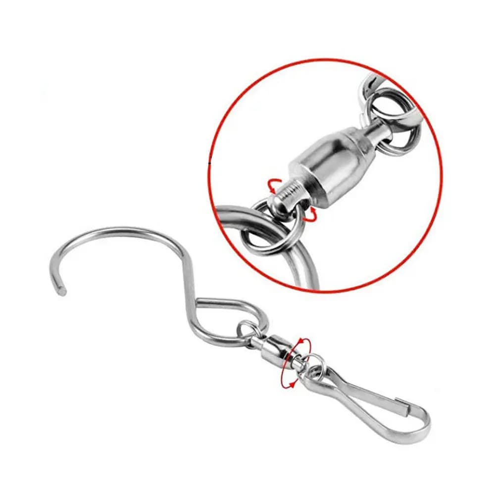 16pc Stainless Steel S Hooks 360° Rotating Wind Chimes Hangers For Display Solar Light Plant Pot Swivel Hooks Rotary