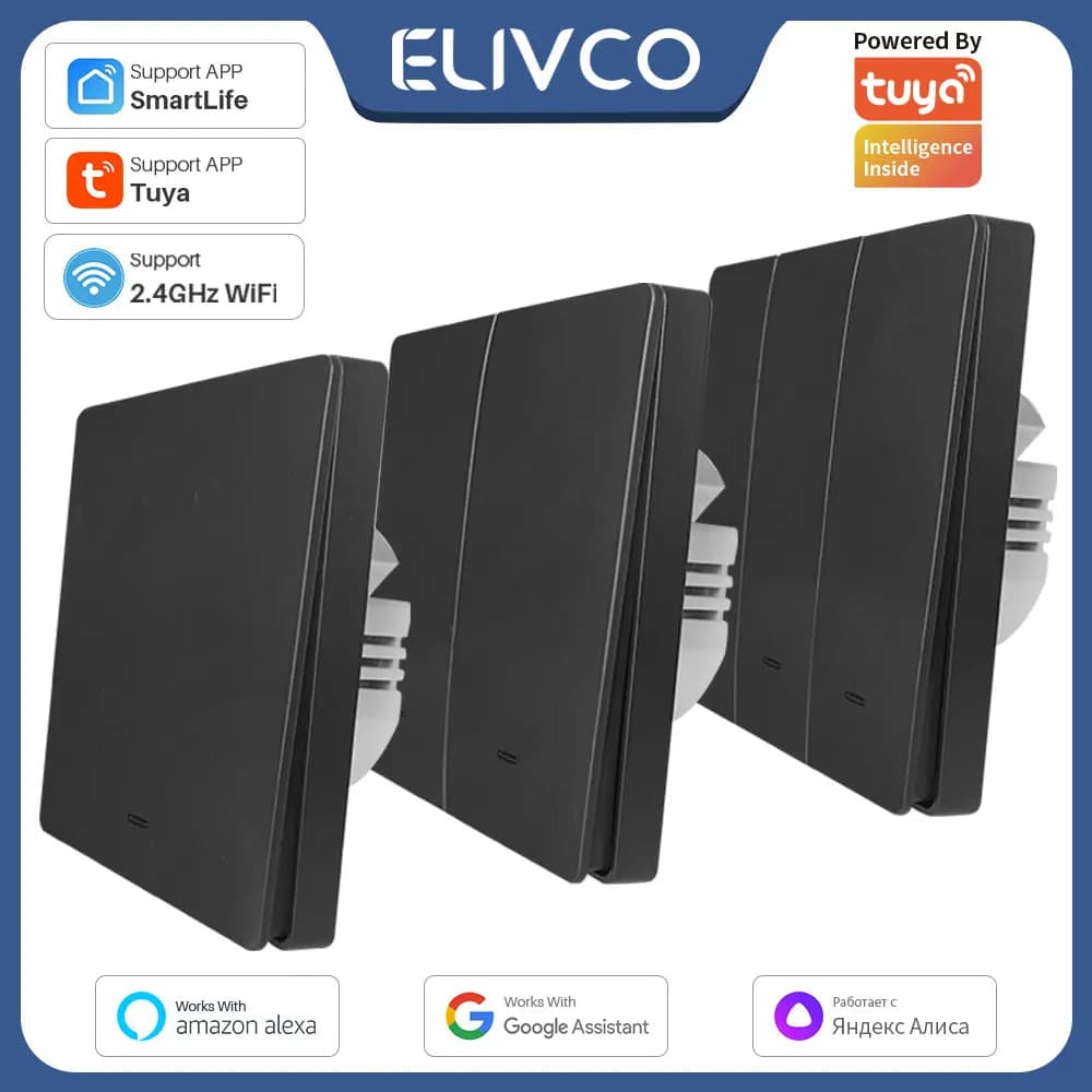 Tuya Smart WiFi Light switch No neutral cable Switch Intelligent life Voice control via Alexa Google Home Yandex Alice