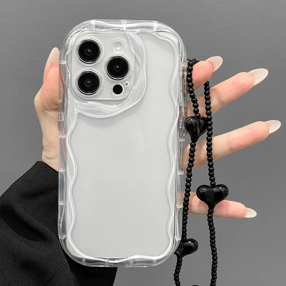 Luxury Clear Phone Case For iPhone 2 14 16 1717 15 13 11 1 Pro Max Plus 17 Cases With Bow Lanyard Lens Protect SIlicone Cover