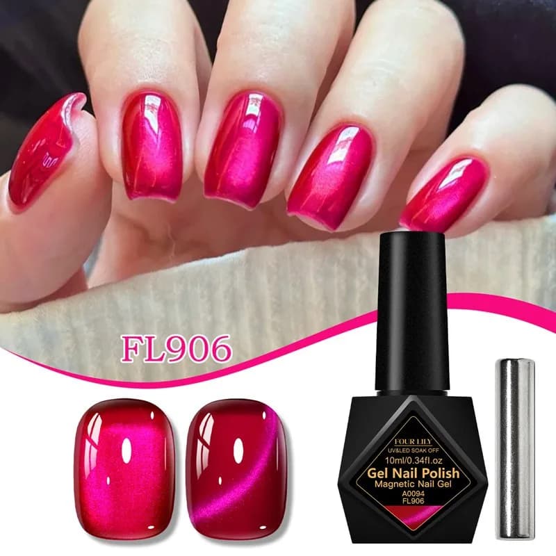Smalto Semipermanente Magnetico 10ml Dragon Fruit Cat Ultra Brillante Rosso Magnetico Soak Off UV Gel per Unghie Forniture Fai da Te