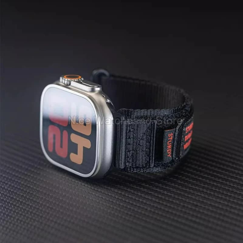 Cinturino Sportivo in Nylon per Apple Watch Ultra 3, Bracciale con Velcro Stile Lettera, Leggero, Morbido, Traspirante e Delicato sulla Pelle