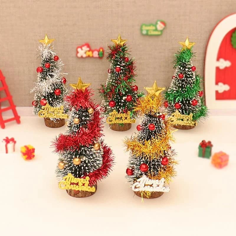 1/12 Casa delle bambole Mini albero di Natale Albero di cedro Modello Casa delle bambole Scena di Natale Decor Ornamento Casa delle bambole Decorazione del festival Giocattoli