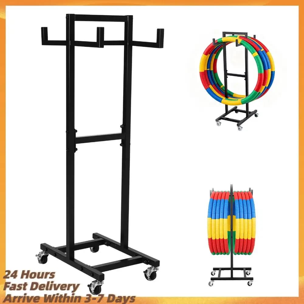 Mobile storage trolley with jump rope wheels and gym equipment, ideal for home, gym, office