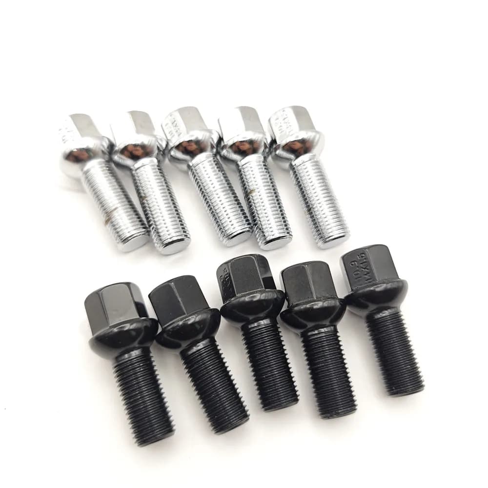 Set di 5 Bulloni per Ruote con Testa Sferica 14X1.5, Lunghezza 28/35/40/45/50/55/60/65MM per Mercedes, Volkswagen Golf, Jetta, Passat, Tiguan