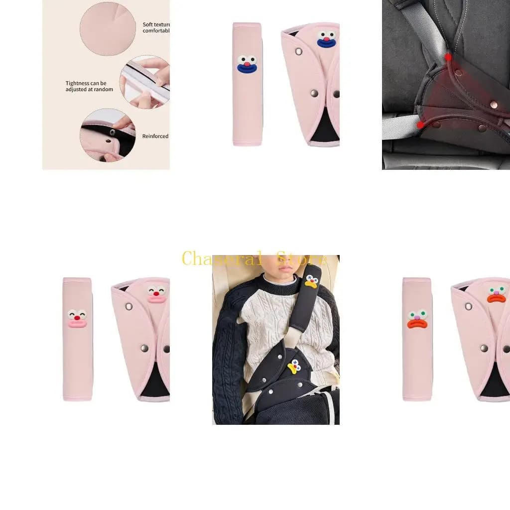 E7CE Cuscino supporto comfort da viaggio per bambini Elegante fodera per imbracatura sicurezza con design in tessuto 1 set