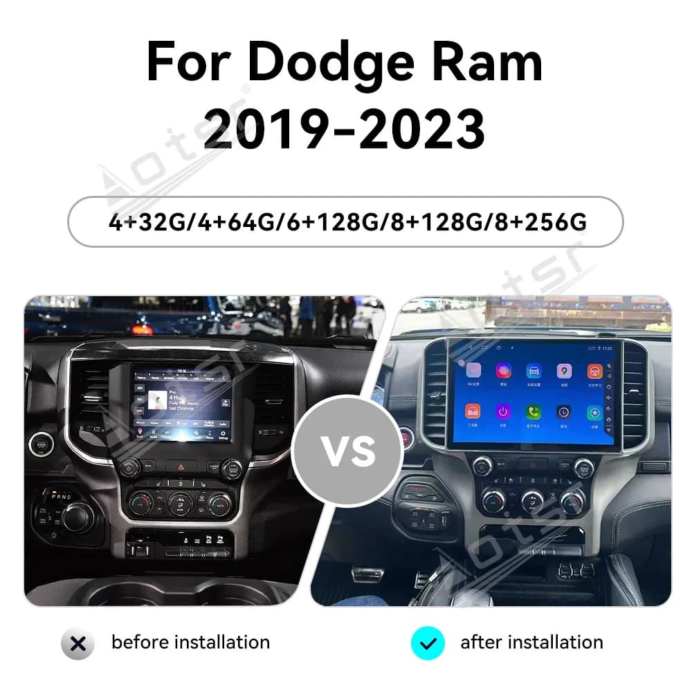 Android 14 13.1" HD Touch Screen Car Radio For Dodge Ram 1500 2019-2023 Car Multimedia Player GPS Navigation Carplay Unit DSP 4G