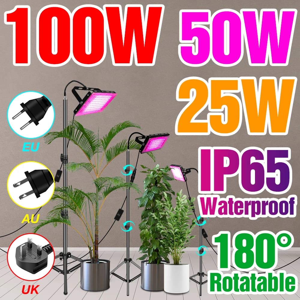 LED Cultivation Lamp with Treppiede, for Indoor Flowers Seeds, IP65, Complete Spectre, 220V, Hydroponic Cultivation Lighting System