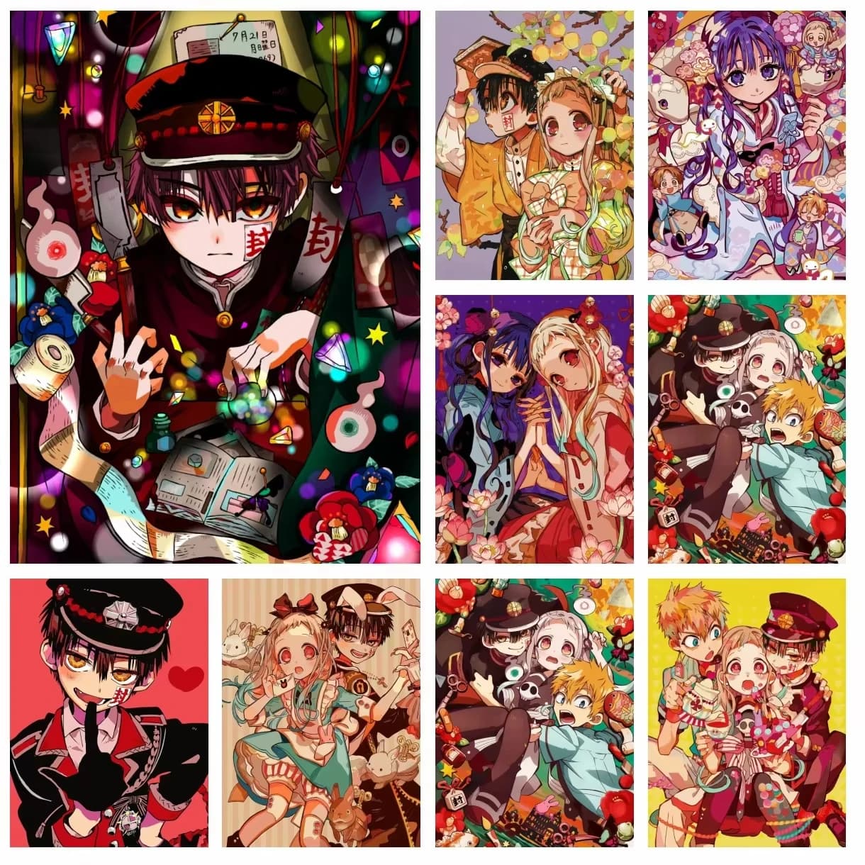 Kit Fai da Te per Pittura Diamante Completa Anime Toilet Nound Hanako kun, Quadro Ricamato a Punto Croce, Mosaico Artigianale, Decorazione per la Casa