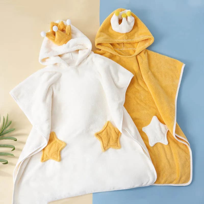 Cute Baby Crown Swaddle Cover Wrap Kids Bath Towel Children's Bathrobe Fleece blanket Hot Sleep Swaddle Wrap Absorbent Bath Towel
