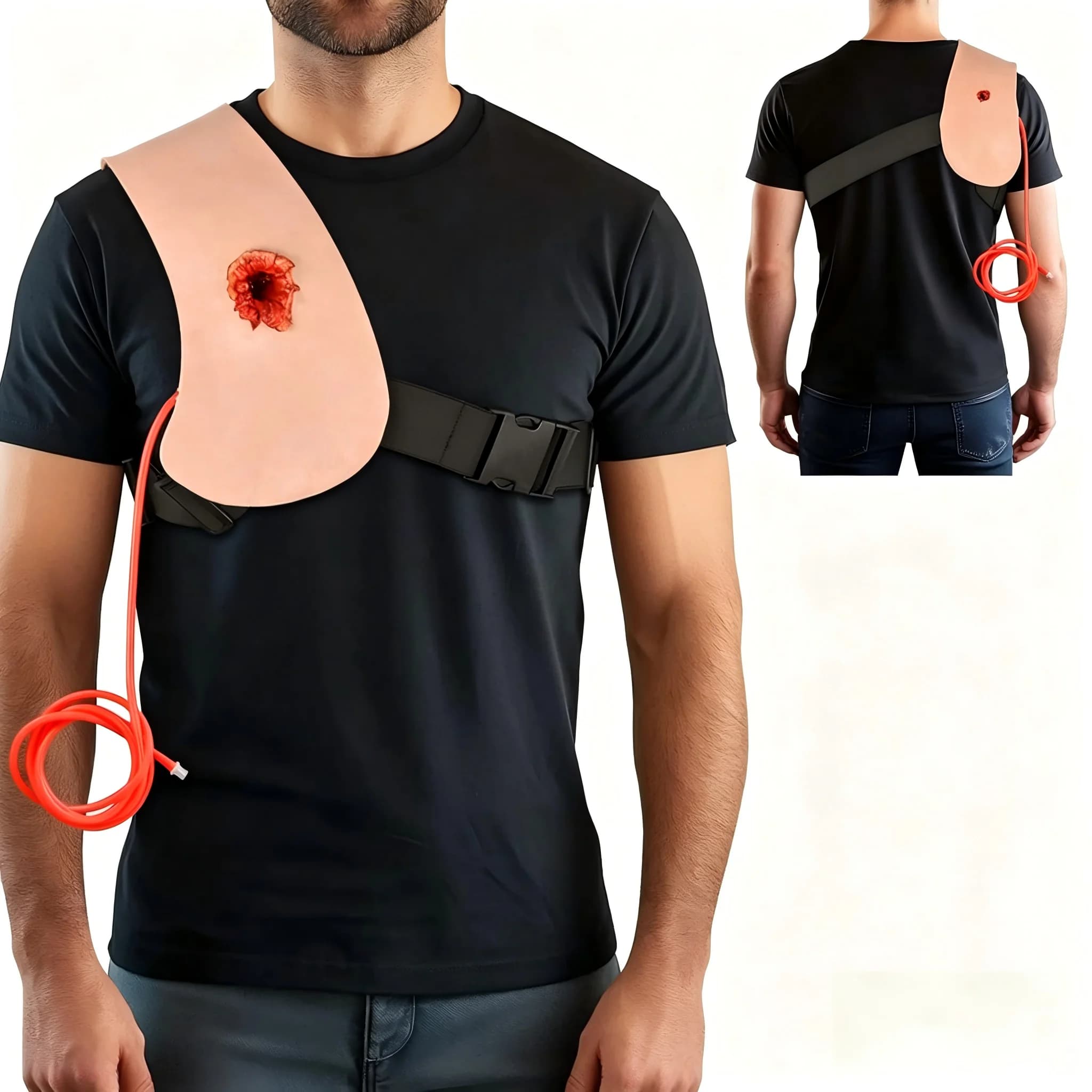 Kit di Addestramento Ultrassist per Ferite da Arma da Fuoco al Torace, Modello di Ferita da Proiettile, Trainer Indossabile per l'Imparare a Contenere le Emorragie, per Primo Soccorso e Formazione Medica