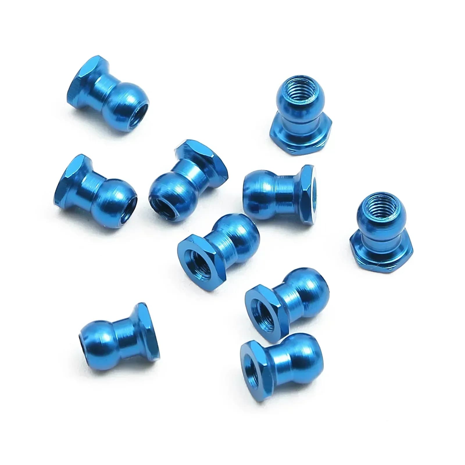 Serie di accessori TAMIYA 1/10, dadi a sfera in lega di alluminio da 5 mm (blu/10 pezzi) 53640