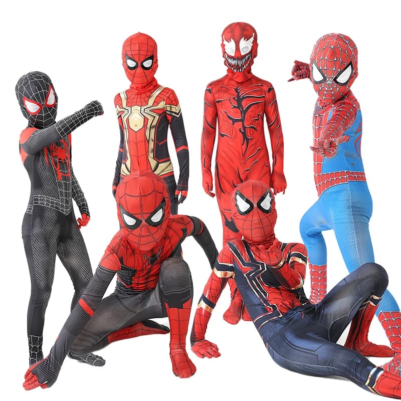 Costume da supereroe Spiderman per spandex Zentai Halloween Spider Man Tuta cosplay stile 3D