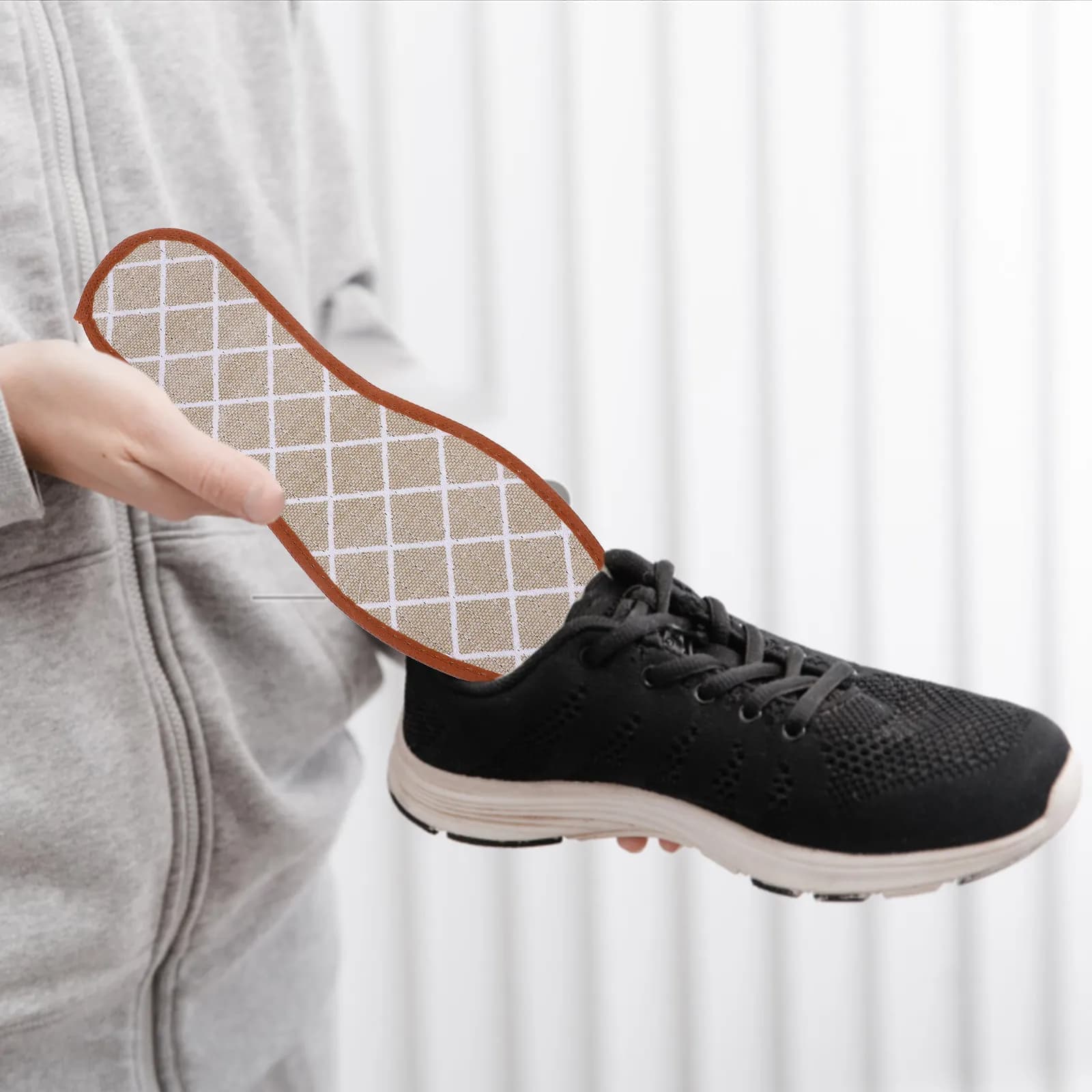 3Pairs Bamboo Charcoal Foot Insoles High Absorption Breathable Deodorizing Cushioning Shoe Pads for Running Walking Hiking Daily