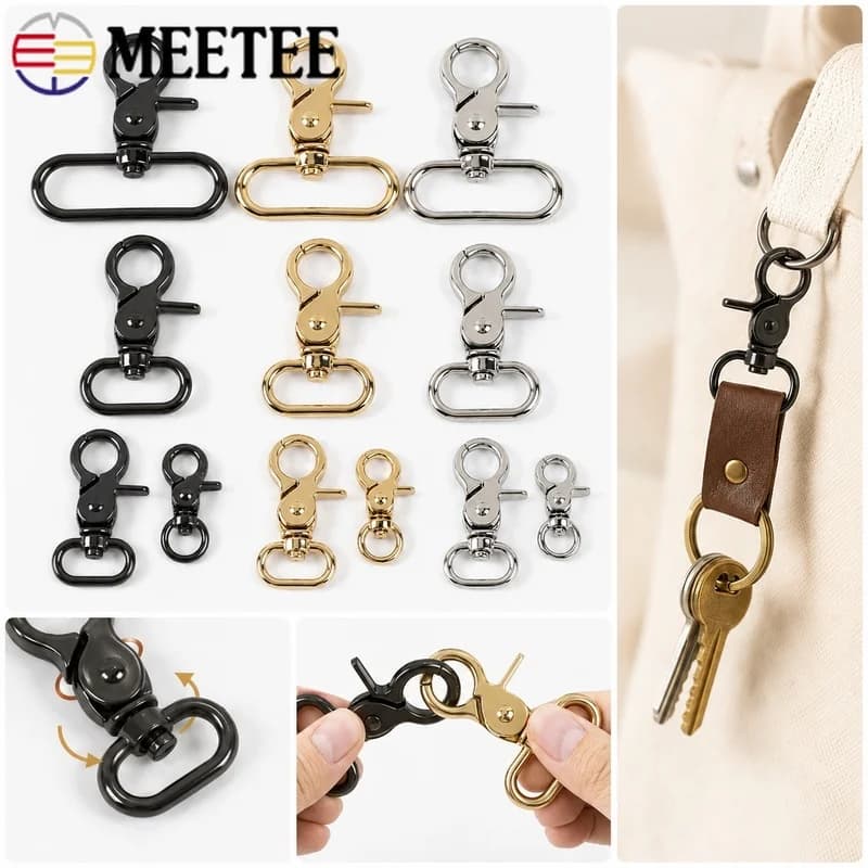 20Pcs 25mm Swivel Trigger Hook Metal Keychain Lobster Clasp Key Ring Carabiner Craft Connector DIY Hardware Accessories Kit