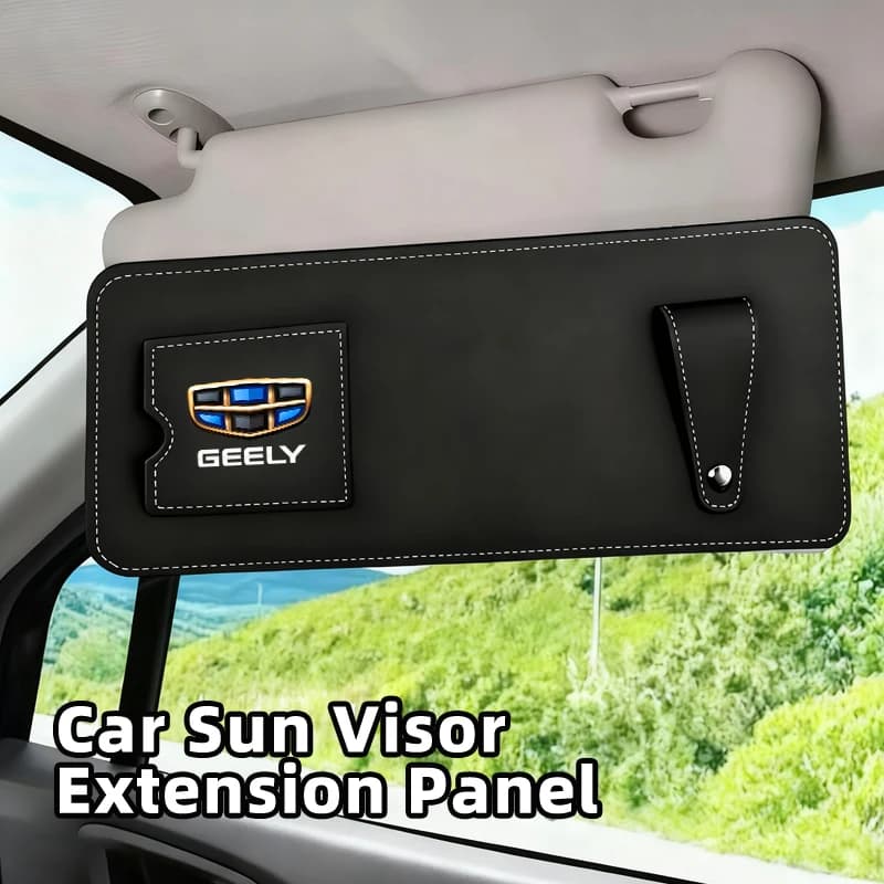 Multifunctional Car Sun Visor Extended Storage Board Sunshade Glasses Card Holder Organizer For Geely Emgrand X7 EC7 Atlas Boyue