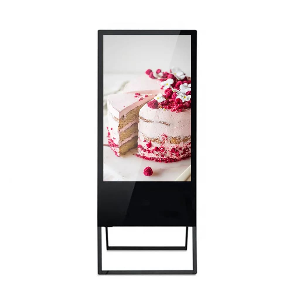 Touch screen IR intelligente da 49 pollici Segnaletica digitale verticale per interni Menu Board Chiosco Display pieghevole Supporto da pavimento Poster Annuncio Attrezzature