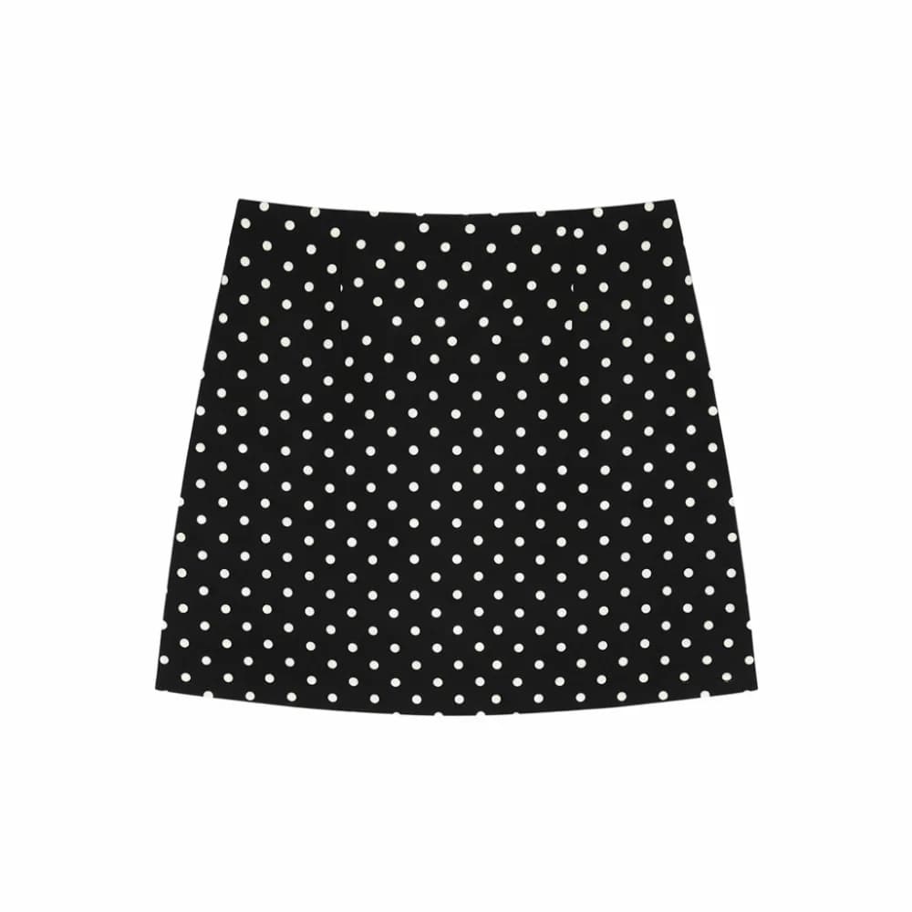 Gonna a mezza lunghezza Temperament XS/S/M/L/XL, nera/bianca, a vita alta, modello A-line, casual, avvolgente sui fianchi, estiva