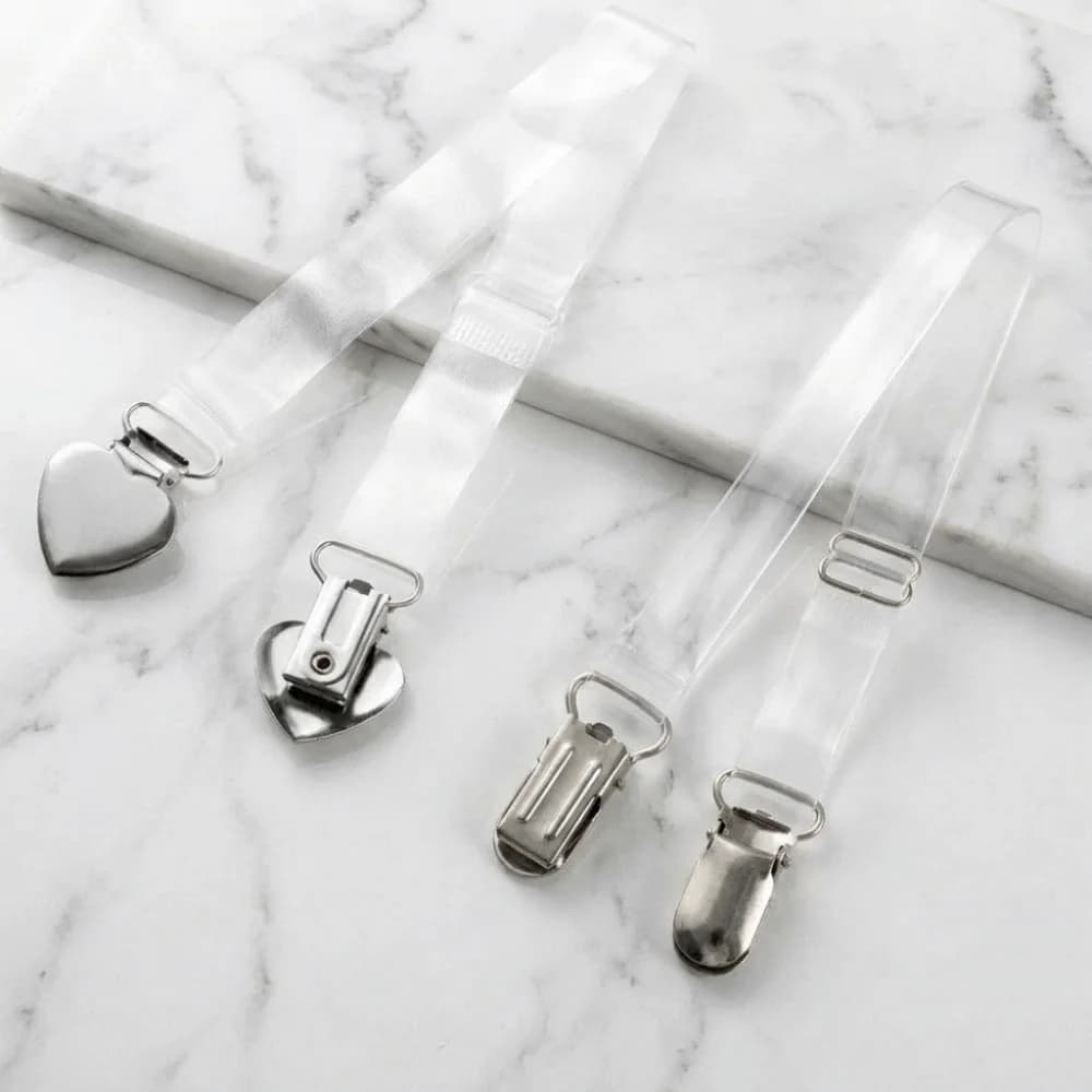 Transparent Invisible Shoulder Strap Anti-Slip Heart Duckbill Clip Clothes Clasp Adjustable Invisible Camisole Clip Underwear