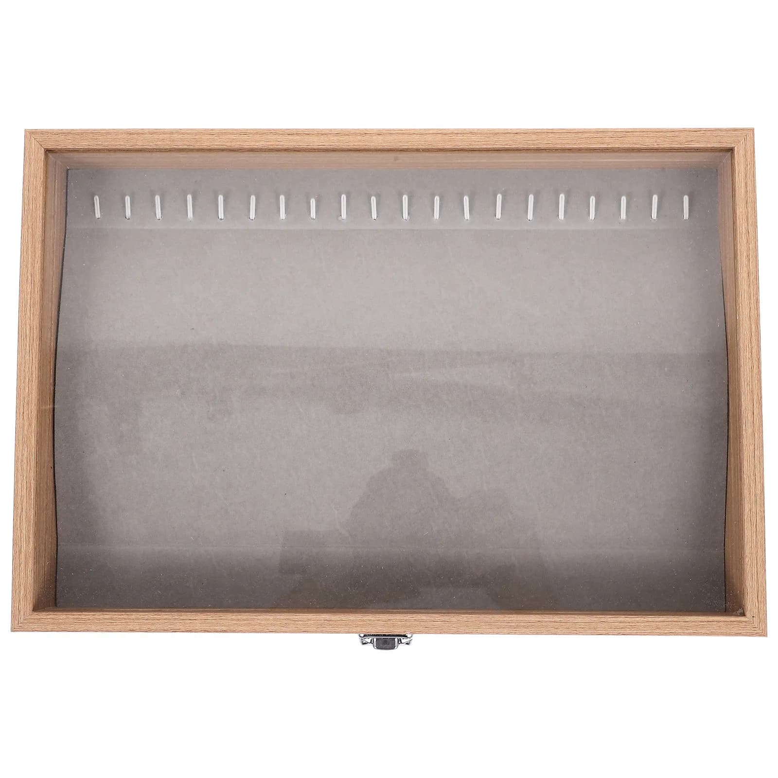 Jewellery Box with Transparent Glass Cover, Slim and Stackable, Necklace Display, Rings and Earrings