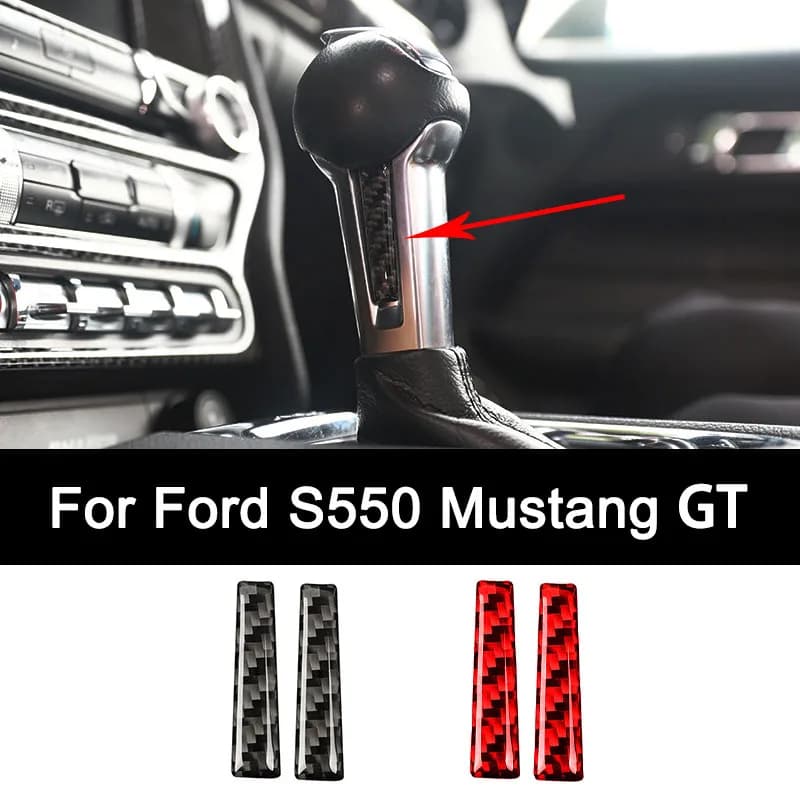 Per Ford S550 Mustang GT 2015-2021 ANNO Leva del cambio per auto in fibra di carbonio Entrambi i lati Adesivo Accessori per la modifica degli interni