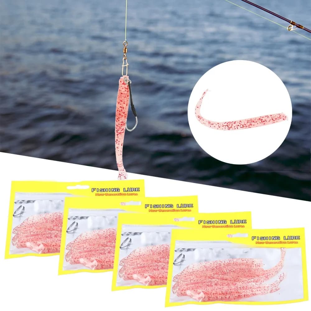 40PCS Bright Colors 10cm Earthworm Bait Soft Bright Colors Simulation Fishing Lure PVC Fishing Bait for Fishing Enthusiasts