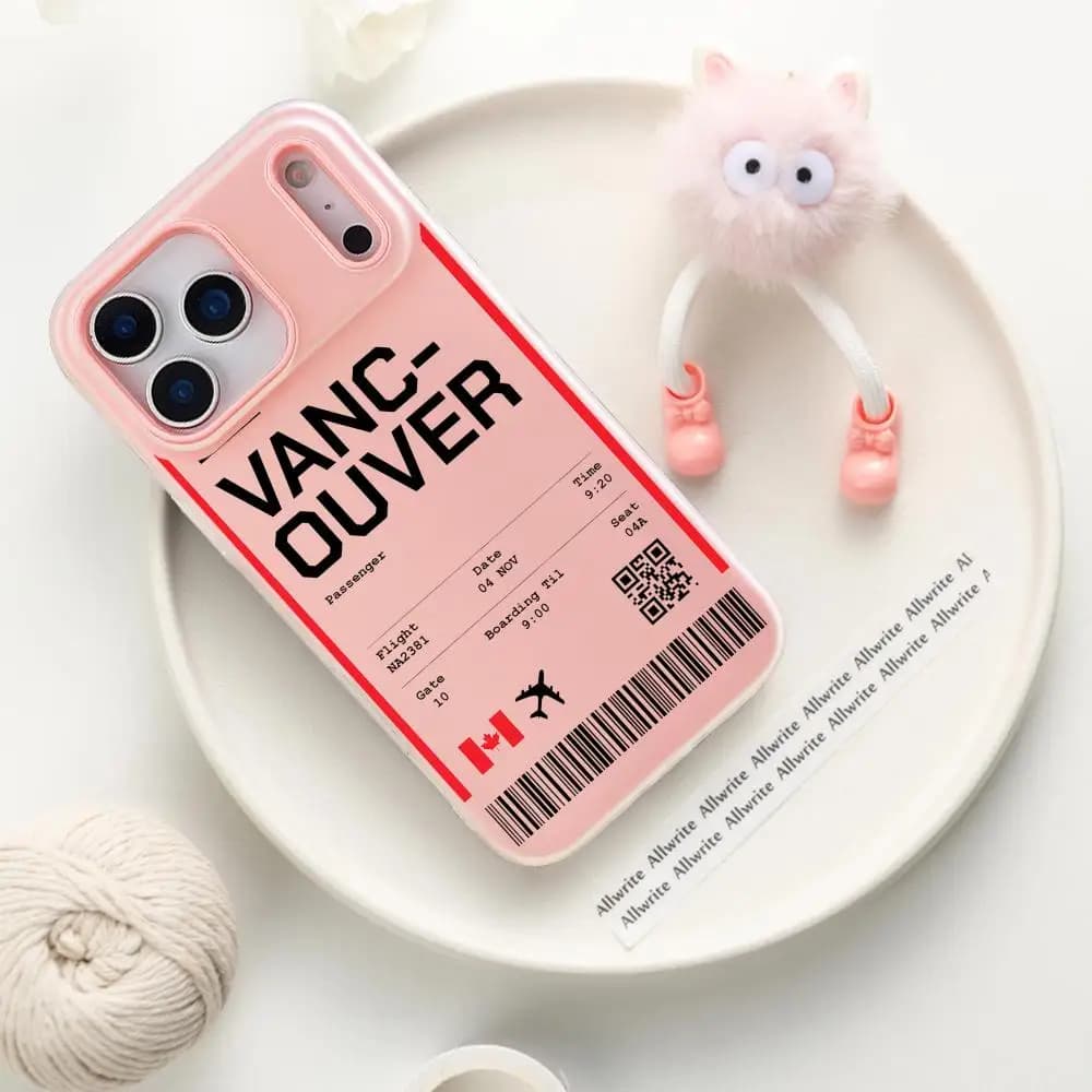 Plane Travel Ticket Canada Phone Case For IPhone 17 16 15 14 13 12 11 Pro Max Plus Mini Case Clear Jelly Shockproof Soft Cover