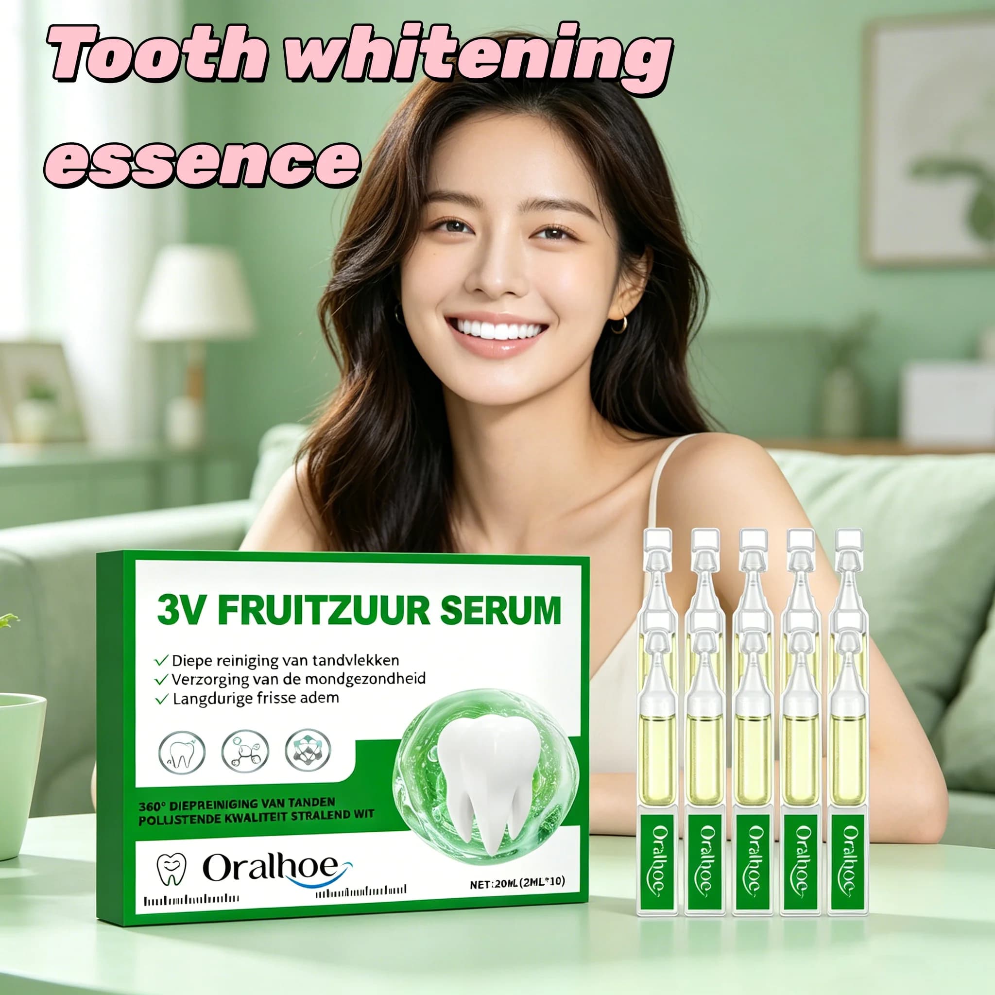 Teeth Whiten Serum Instant Yellow Stain Remove Coffee Smoke Discoloration No Sensitivity Dental Bleaching Essence Fresh Breath