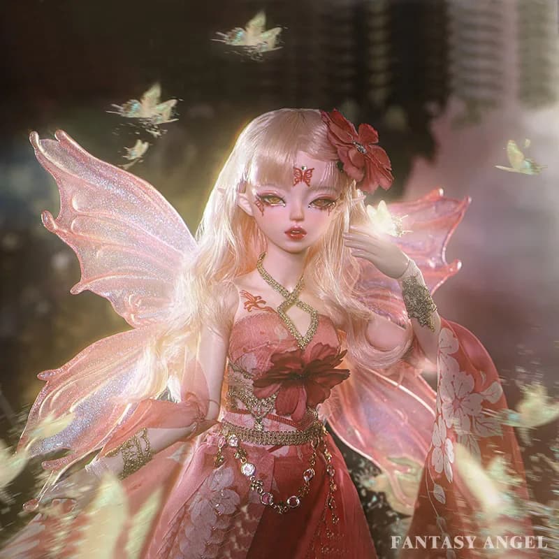 Bambola BJD 1/4 Salamandra Ala lampeggiante MSD Fata Fioritura Granchio-Mela Bambola snodata a sfera per artista fatta a mano