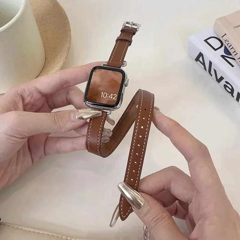 Women Leather Loop for Apple Watch Band 11/10/9/8/7/6/5/4/3/2/1 SE 38mm 40 41 42 44 45 46mm Ultra 3/2/1 49mm Strap