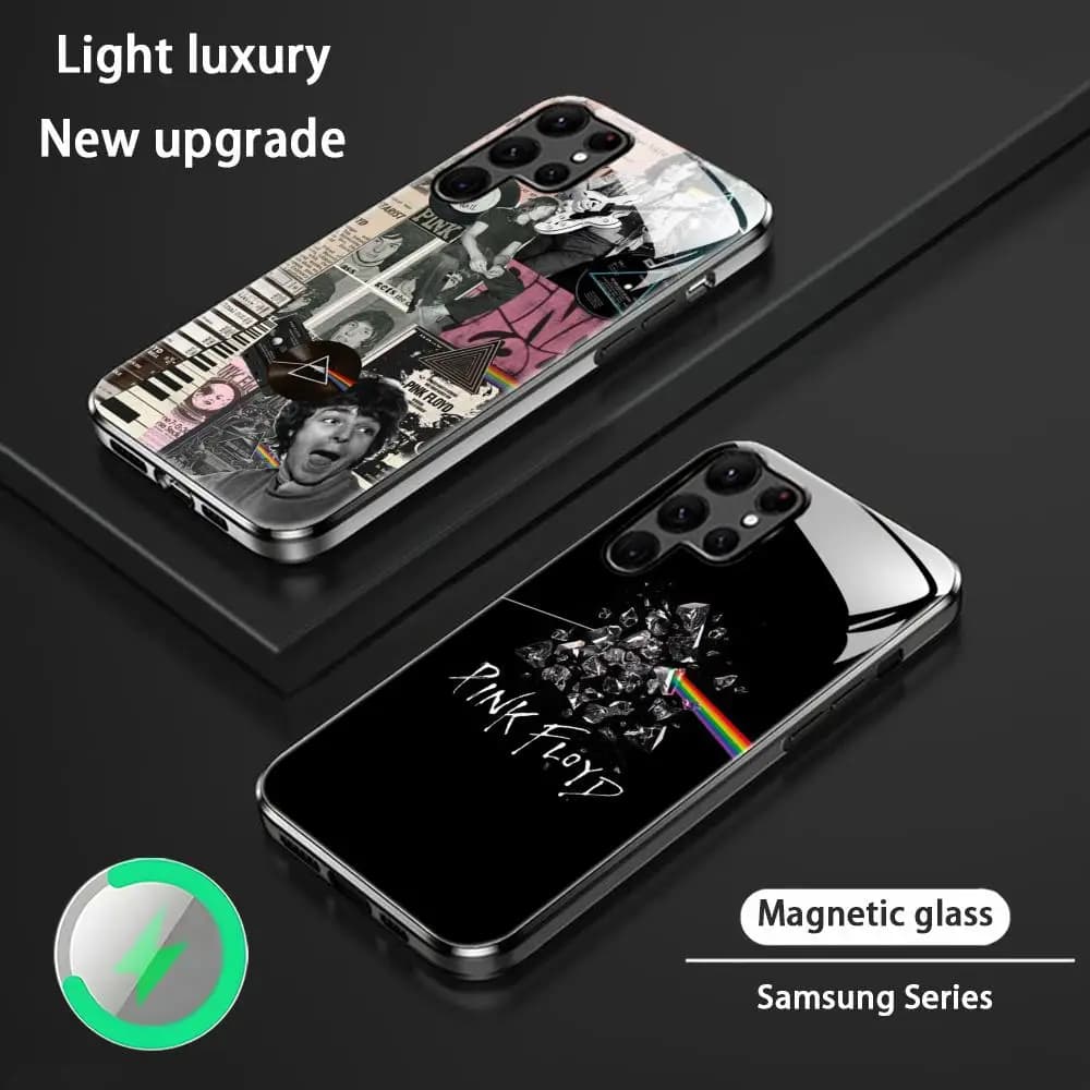 Pop Band Phone Case For Samsung S26 S25 S24 S23 S22 S21 S20 Plus Ultra P-Pink F-FloydEs-S Glass Magnetic Case