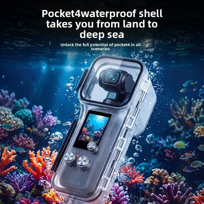 Waterproof Case for DJI Osmo Pocket 4 – 50m IPX8 Diving Shell, Clear HD Imaging, 165g Lightweight for Snorkel