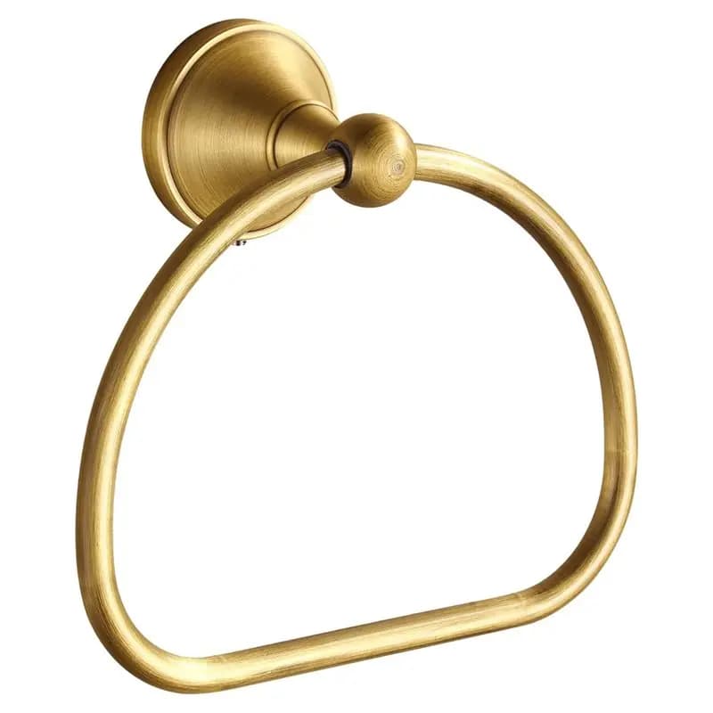 FYBL-Retro Portasciugamani rotondo da parete per bagno, in ottone anticato, portaasciugamani per bagno e cucina